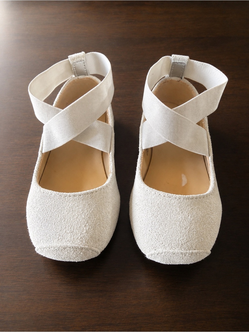 Janie and Jack Girls Ballet Flats Criss Cross Strap Dress Shoes Size 7 (Toddler)